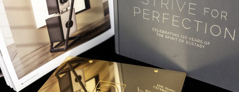Goldmund Prana speakers in the Rolls Royce book
